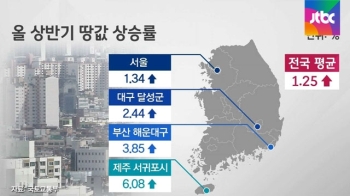 상반기 전국 땅값, 평균 1.25% 올랐다…제주도 '최고'