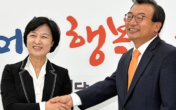 추미애 상견례, 새누리·정의당 '훈훈' 국민의당 '신경전'