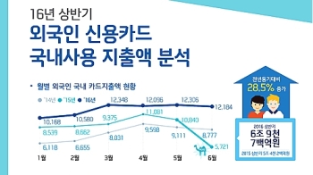 중국인이 국내서 쓴 신용카드 사용액 4년새 5.5배↑