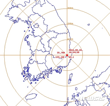 경북 경주 남남서쪽 9㎞ 지점서 규모 3.1 지진 발생