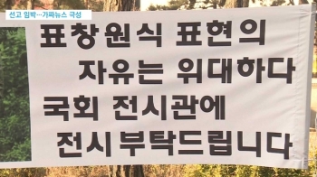 표창원 부부 '합성 누드' 현수막에 고소장…반응 분분