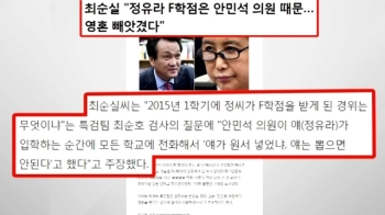 최순실 “정유라, 충격에 자살기도“…F학점도 안민석 탓?