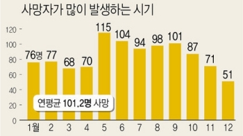 한해 평균 어린이 101명 교통사고로 사망…보행 중 사망이 62%