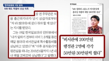 “MB정부 때도 부처 특수활동비, 청와대에 상납“