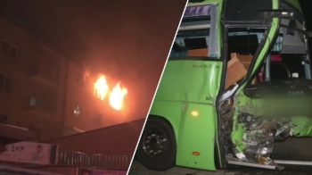 서울 상계동 성당서 불…경남선 버스-지게차 추돌사고