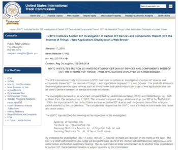 미국 사물인터넷에도 통상압박…삼성 등 관세법 위반 조사