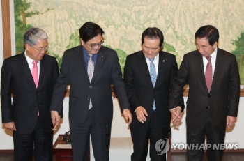 여야 3당 원내대표, 개헌·선거구제 개편 '기싸움'