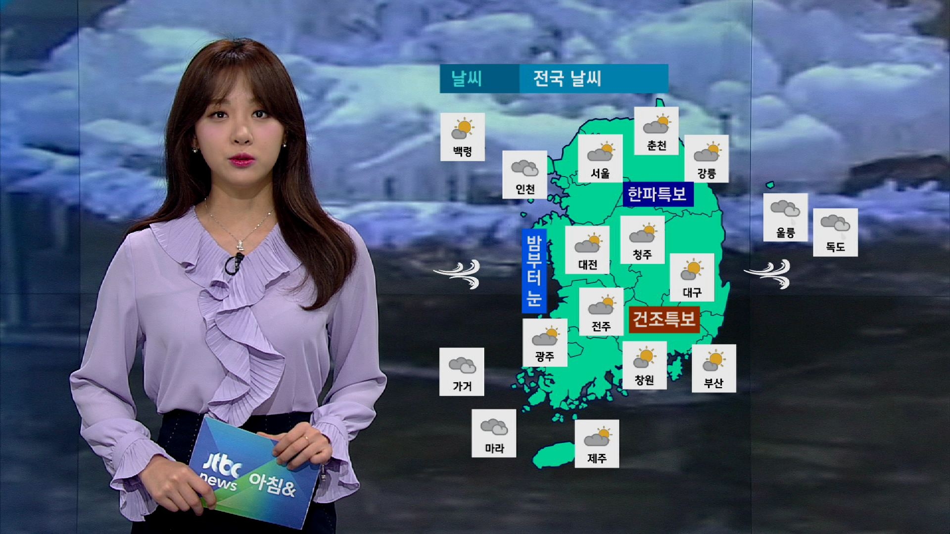 [오늘의 날씨] 내륙 곳곳 강추위…밤사이 중서부·제주 눈 | JTBC 뉴스