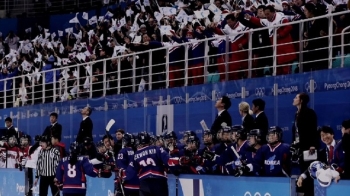 단일팀 경기·피겨에 '열띤 응원'…첫 야외 응원은 미뤄져