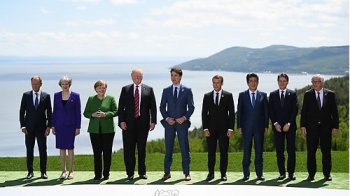 G7 정상회의 공동성명 “보호주의 맞서자…관세장벽 축소“