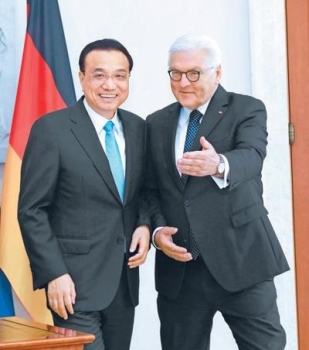 리커창, 메르켈 이어 독일 대통령과 회동…“자유무역 수호“ 재강조