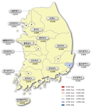 서울 아파트값 하락폭 지난주의 2.5배로 확대…전셋값도 하락