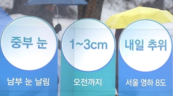 [오늘의 날씨 키워드] 중부 눈·1~3cm·내일 추위