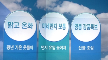 [오늘의 날씨 키워드] 맑고 온화·미세먼지 보통·영동 강풍특보