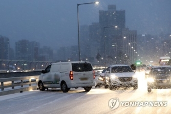 기습 강설에 차량전복 등 사고속출…항공편도 지연·결항