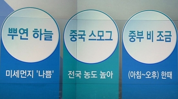 [오늘의 날씨 키워드] 뿌연 하늘·중국 스모그·중부 비 조금