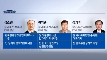 청 수석3명 교체…민정 김조원, 일자리 황덕순, 시민사회 김거성