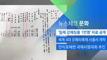 [뉴스체크｜문화] '일제 강제징용 1만명' 자료 공개