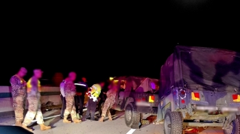 충북 영동서 트럭-미군 차량 추돌…미군 3명 부상