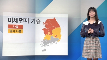 [날씨] 전국 미세먼지 '나쁨'…오후부터 중서부 비·눈