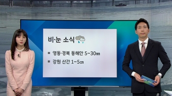 [기상정보] 종일 추위 강해…동해안 밤까지 비·눈