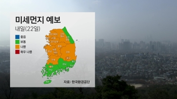 [날씨] 전국 미세먼지 '나쁨'~'매우나쁨'…23일까지 중부 눈·비