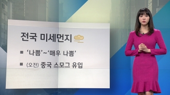 [날씨] 미세먼지 '나쁨'~'매우 나쁨'…영동 저녁까지 비