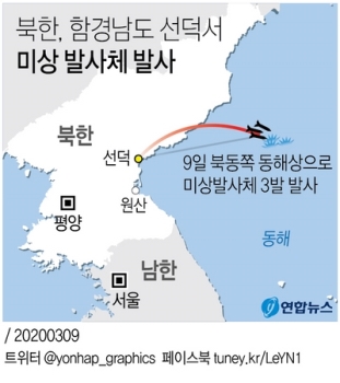 일본 정부, 북한 발사체 탄도미사일로 추정…“동해 낙하“