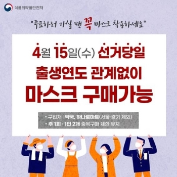 4·15 총선일에 출생연도 상관없이 마스크 살 수 있다