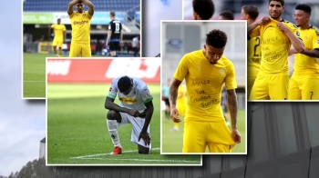 무릎 꿇은 선수들 '흑인 사망' 추모…FIFA도 “징계 말라“