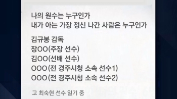 고 최숙현 일기장 공개…가해 혐의자 2명 추가로 드러나