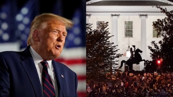 트럼프, 시위대 '폭도' 규정…백악관서 '대선후보' 수락