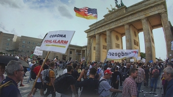 하루 1500명 확진인데…독일 베를린 '반 마스크' 시위