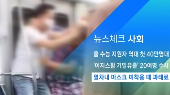 [뉴스체크｜사회] 열차내 마스크 미착용 때 과태료