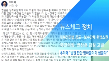 [뉴스체크｜정치] 추미애 “법원 판단 받아들이기 힘들다“