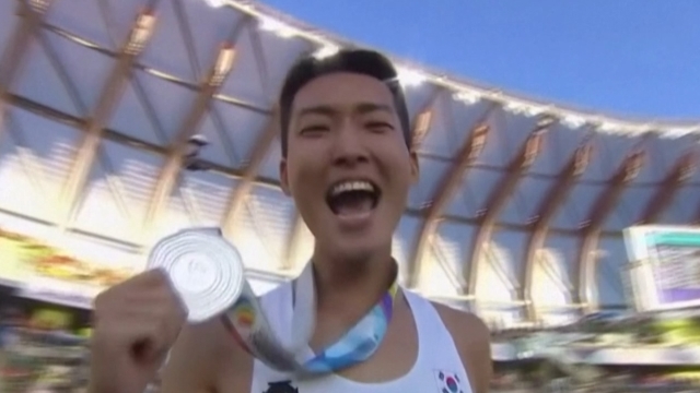 높이뛰기 우상혁, 한국 육상 최초로 세계선수권 은메달