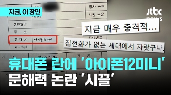 휴대폰 란에 '아이폰12미니'…문해력 논란 '시끌'