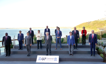 G7 참석 문대통령...AZ회장 면담, 호주·독일·EU 정상 회담