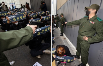 거리로 나선 헬스·요가 자영업자들 “백신패스는 군사독재“