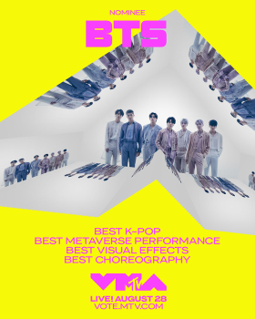 방탄소년단, 2022 MTV VMA 4개 부문 노미네이트