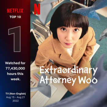 '이상한 변호사 우영우', 넷플릭스 글로벌 통합 톱10 1위  