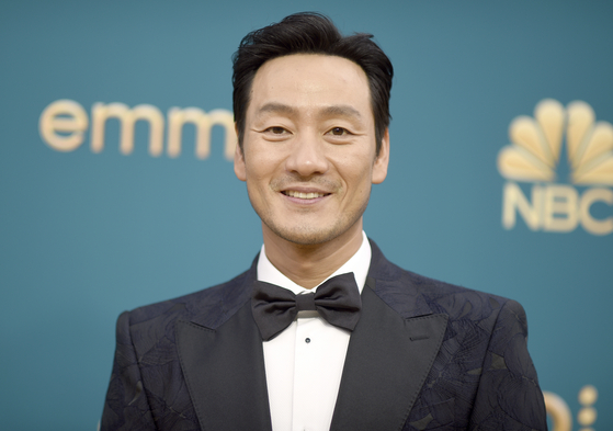 Park Hae-soo arrives at the 74th Primetime Emmy Awards on Monday, Sept. 12, 2022, at the Microsoft Theater in Los Angeles. (Photo by Richard Shotwell/Invision/AP) 091222128375    〈저작권자(c) 연합뉴스, 무단 전재-재배포 금지〉