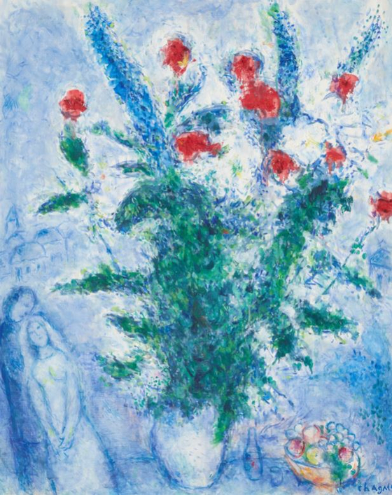 마르크 샤갈, 결혼 꽃다발, 1977-78, 캔버스에 유채, 91.5x72.8cm, 국립현대미술관 이건희컬렉션