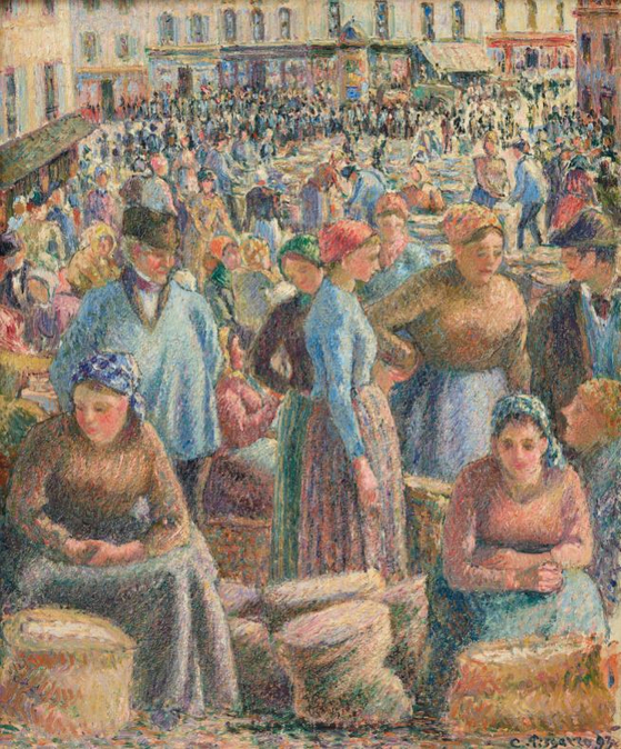 카미유 피사로, 퐁투아즈 곡물 시장, 1893, 캔버스에 유채, 46.5x39cm, 국립현대미술관 이건희컬렉션