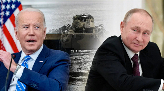 조 바이든 미국 대통령(왼쪽), 블라디미르 푸틴 러시아 대통령. 〈자료사진=JTBC 방송화면 캡처〉