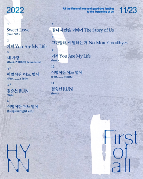 HYNN(박혜원), 첫 정규앨범 트랙리스트 공개…양파·카더가든 참여