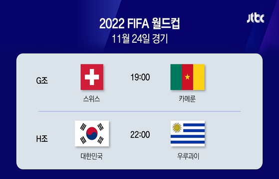 한국시간 기준 2022 월드컵 경기 일정