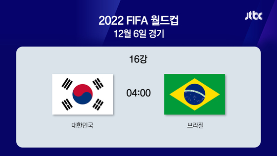 한국 vs 브라질 16강 경기일정 (한국시간)
