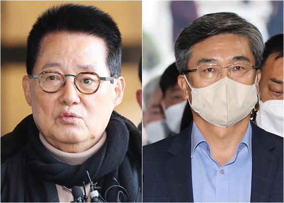 박지원 전 국가정보원장(왼쪽), 서욱 전 국방장관. 〈사진=연합뉴스〉