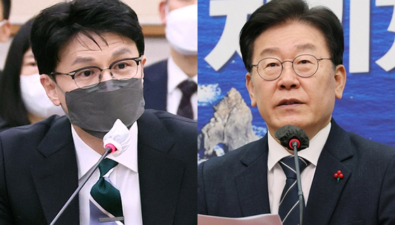 한동훈 법무부 장관(왼쪽), 이재명 더불어민주당 대표. 〈사진=연합뉴스〉